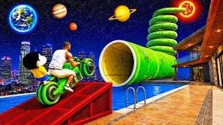 SHINCHAN AND FRANKLIN FOUND A GIANT SPIRAL TUNNEL TO SPACE OUTSIDE HIS HOUSE IN GTA 5