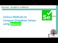 Selenium - Dropdown Values Options Validation Part1 Older approach