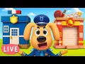 Download Lagu 🔴LIVE | Cardboard World Adventure | Kids Learn Jobs | Police Cartoon | Sheriff Labrador