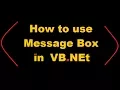 How to use Message Box in VB NET