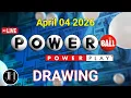 Powerball drawing live Results 04 April 2026 powerball drawing live today