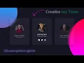 Creative Our Team Section Using HTML CSS CSS Glassmorphism Card Hover Effects