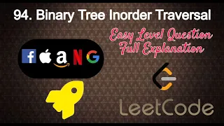 94 Binary Tree Inorder Traversal Easy Level Interview Question Full Explanation in Python