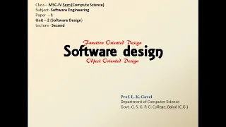 Software Design Function Oriented Design and Object Oriented Design