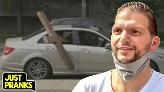 His Cross Wouldn't Fit in the Taxi! 😂✝️ | Just Pranks