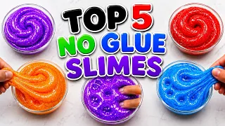 Top 5 Ways No Glue Slime ASMR | How To Make Slime | How To Make Slime Without Glue | No Glue Slime