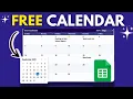 Dynamic Calendar Google Sheets Tutorial 2026 Free Template Step by Step