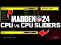 Madden 24 Sliders For Franchise CPU vs CPU Update
