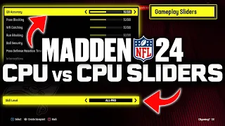 Madden 24 Sliders For Franchise CPU vs CPU Update