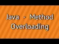 Java Method Overloading