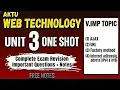 AKTU Web Technology Unit 3 One Shot JavaScript AJAX Networking Exam Revision