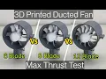 DIY 80 mm Electric Ducted Fan 3D Printed Thrust test comparison