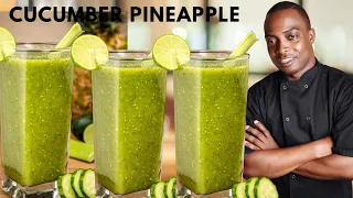 Cucumber pineapple ginger detox burn fat gain energy Weight loss colon cleanse Jamaica Chef
