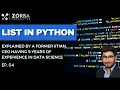 Lists in Python Yash Chaudhary Zorba Consulting