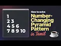 How to Solve Number changing Pyramid Pattern in Java pattern program in java tamil
