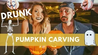 Drunk pumpkin carving on a sailboat