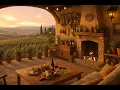 Cozy Tuscan Vineyard Ambience Golden Hour Italy Fireplace Music 4 Hours