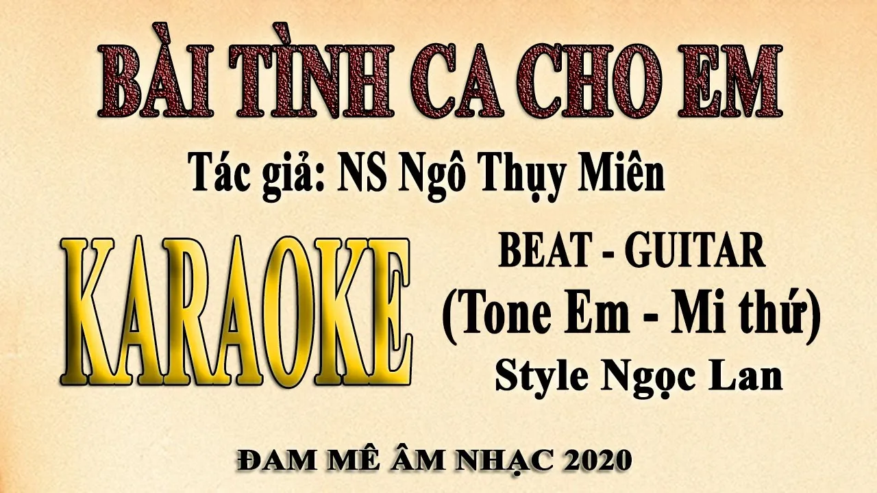 Karaoke ǀ BÀI TÌNH CA CHO EM ǀ Tâm Huế 17122023