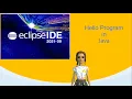 Hello Program in Java how to install Eclipse