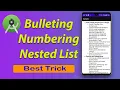 How to Implement Bulleting Numbering Nested and Ordered List in Android Studio with HTML