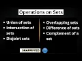 Operations on Sets Union Intersection Difference Complement Explained SnappifyED