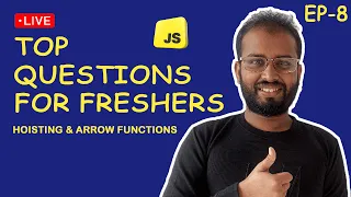 JavaScript Interview Questions Hoisting Arrow Functions - Live Episode 8