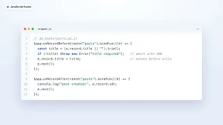 Railbase Hooks Custom Logic Server-Side Events in JS or Go
