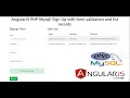 AngularJS PHP Mysqli Sign Up with form validation and list records