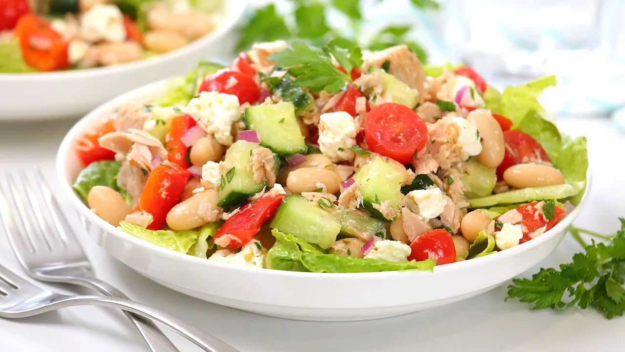 Easy Mediterranean Tuna Salad   Healthy No-Mayo Salad Recipe