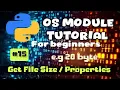 How to Get File Size and Properties in Python OS Module Tutorial Part 15