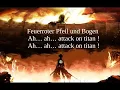 Shingeki no Kyojin | Linked Horizon -  紅蓮の弓矢 | Opening 1 | Lyrics