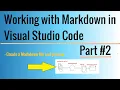 Working with Markdown in Visual Studio Code - Tutorial Part