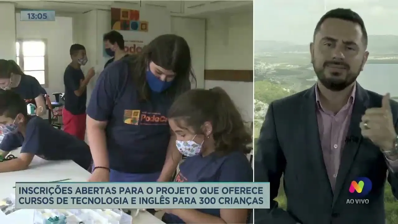 Inscrições abertas para o projeto que oferece cursos de tecnologia e inglês para 300 crianças