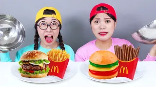 本物のチョコレートデザート VS 偽物のチョコレートデザートチャレンジドナ