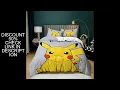 Pikachu Duvet Cover 3D Printed Pokemon Bedding Set Anime Quilt Duvet Pillowcase for Children and Gir
