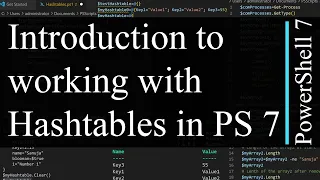PowerShell 7 Tutorial 9 Hashtables Hash Tables