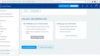 How to set up webmail using 1and1