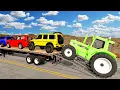 Lagu Flatbed Truck Mcqueen | Transportation with Truck - Pothole vs Car #28 - BeamNG.Drive