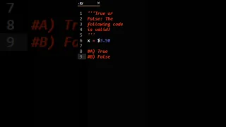 Python Practice Question Numeric Literal Syntax 1