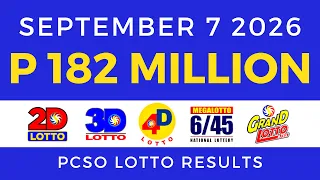 Lotto Result September 7 2026 9PM PCSO