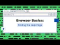 Browser Basics - Finding the Help Page Technology Education