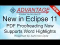 New in Eclipse 11 PDF Proofreading Now Supports Word Highlights