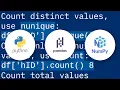 Counting unique values in a column in pandas dataframe like in Qlik