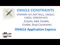 SQL TUTORIAL - ORACLE SQL CONSTRAINTS PRIMARY KEY FOREIGN KEY UNIQUE CHECK NOT NULL