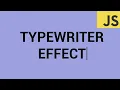 Javascript Beginner Tutorial - Typewriter Effect with Vanilla JS