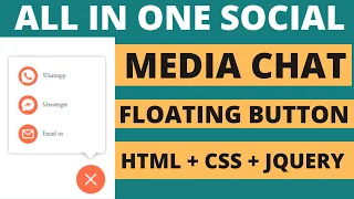 How to Create All In One Social Media Chat Floating Button using HTML CSS Jquery Html CSS