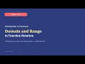 Domain and Range in Function Notation Algebra 1