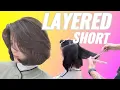How to Cut a Perfect Layered Short Hair to Create Volume Layered Short Bob Haircut Tutorial