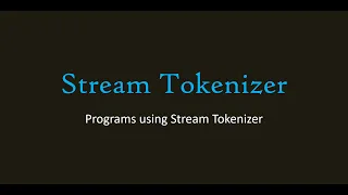 Stream Tokenizer File Handling in Java ISC Class 11