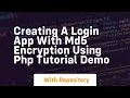 Creating a login app with md5 encryption using php tutorial demo